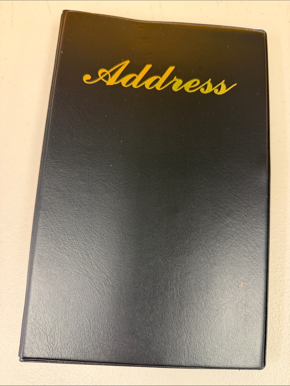 100 Page Black Address Book with Gold Script blank pages and address cards new